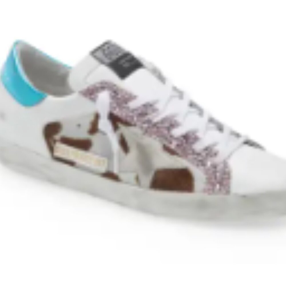 Cowhide and glitter Golden Goose sneakers